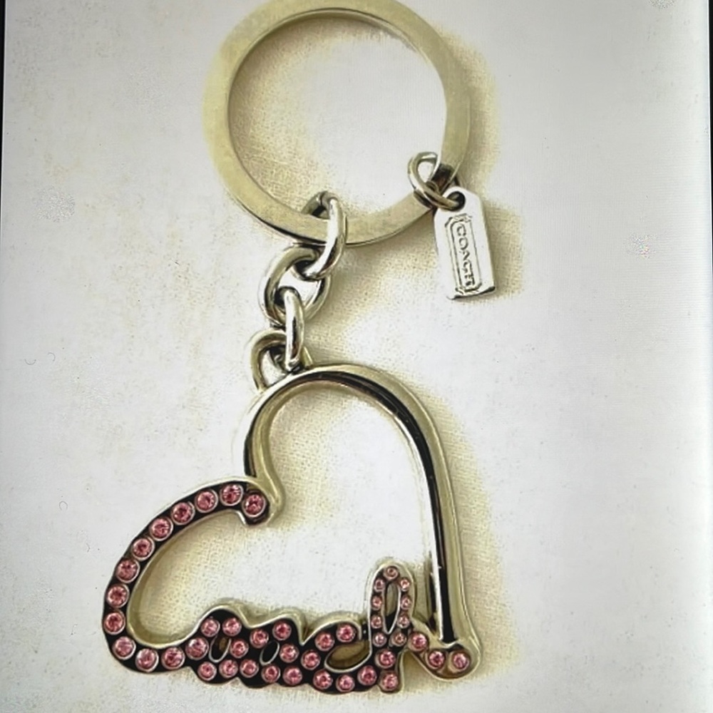 Coach Pink Crystal Keychain